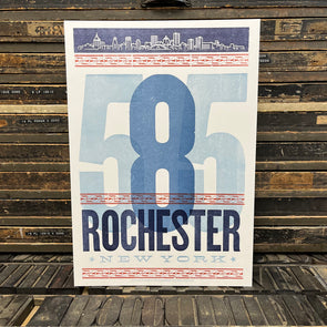 585 Rochester New York Letterpress Poster
