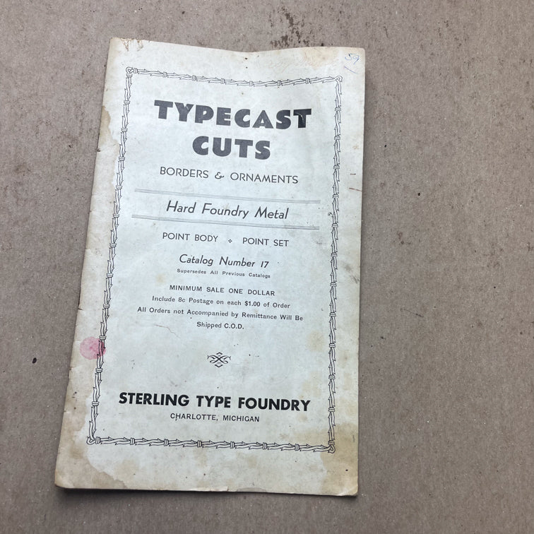 Sterling Type Foundry Typecast Cuts Catalog Type High Letterpress