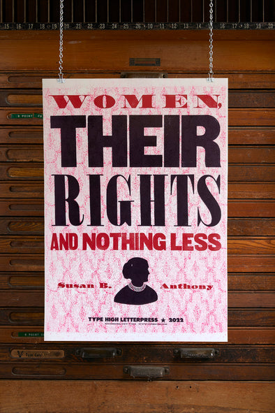 Susan B. Anthony Quote Women's Rights Letterpress Poster