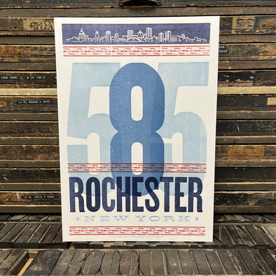 585 Rochester New York Letterpress Poster