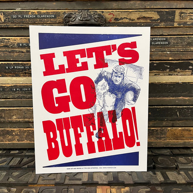 Let’s Go Buffalo Vintage Letterpress Poster