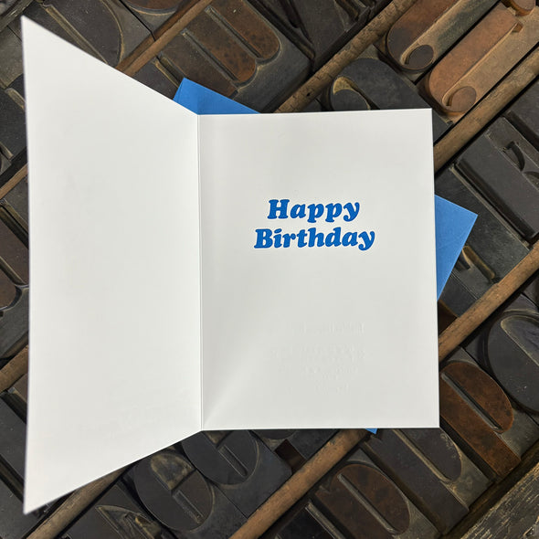 Downhill From Here Letterpress Birthday Card