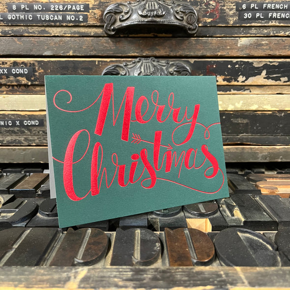 Merry Christmas Foil Stamped Letterpress Card