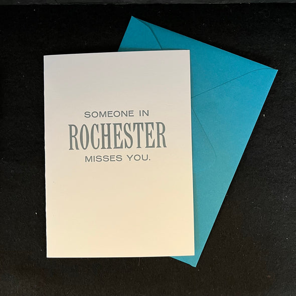 Someone in Rochester Misses You Letterpress Greeting card