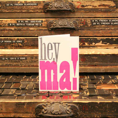 Hey Ma, You Rock Mother's Day Letterpress Card