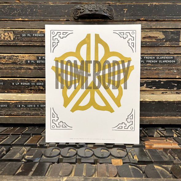 Homebody - Rochester Flower 8x10 Letterpress Prnt
