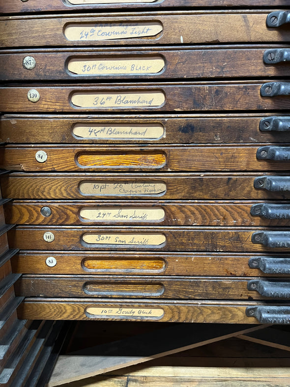 48 Case Hamilton Wooden Type Cabinet