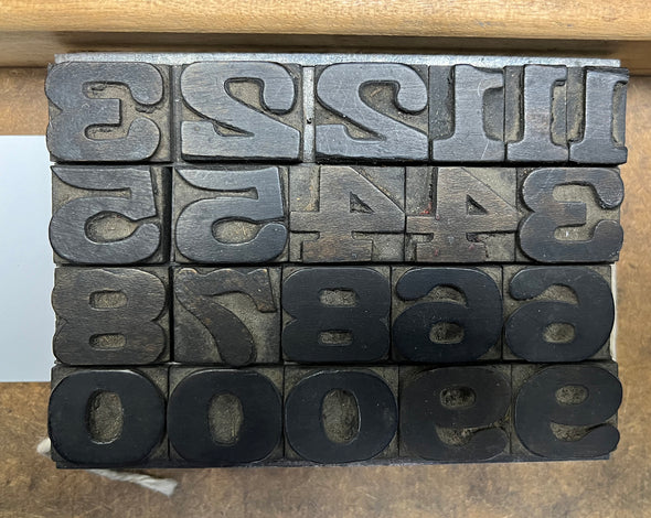 Lot 134 4 Pica Slab Serif numbers Wood Type