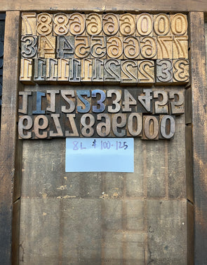 Lot 04 - 8 Line Wood Type Numbers