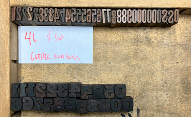 Lot 56 - 2 Sets, 4 Pica Numbers Wood Type