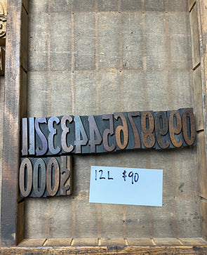 Lot 05 - 12 Line Wood Type Numbers