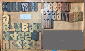 Lot 82 - 20 Pica Wood Type Numbers 3 Sets