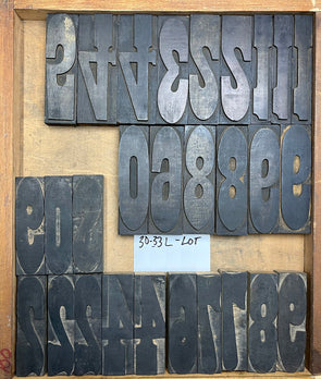 Lot 88 - 30 and 33 Pica Wood Type Numbers