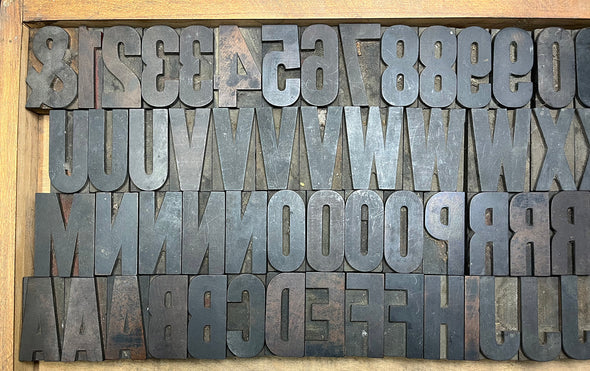 Lot 91 - 15 Pica Gothic Bold Wood Type Set