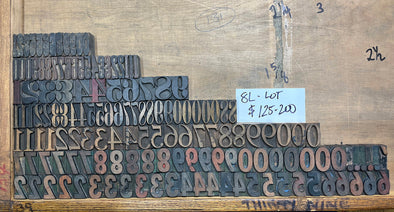 Lot 99 - 8 Pica Wood Type Numbers