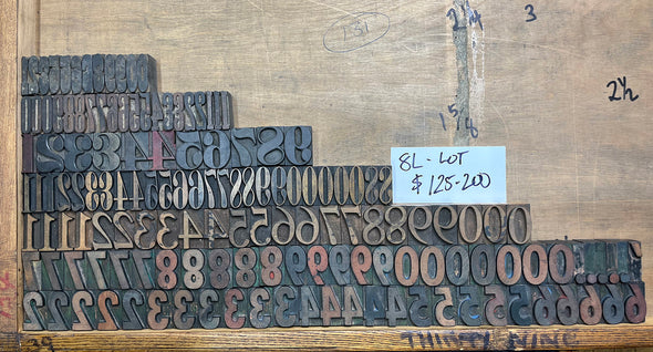 Lot 99 - 8 Pica Wood Type Numbers