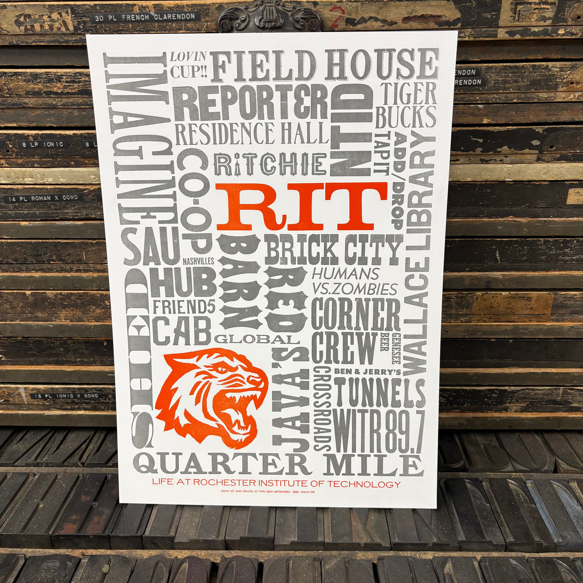 Life at RIT Letterpress Poster – Type High Letterpress