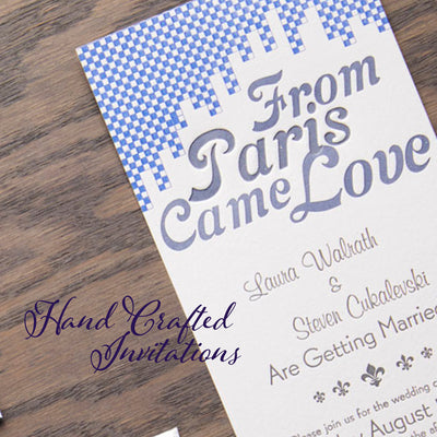 Hand crafted letterpress wedding invitations. Luxurious papers, beautiful designs.