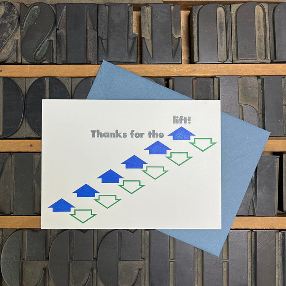 Thanks for the Lift Letterpress Card