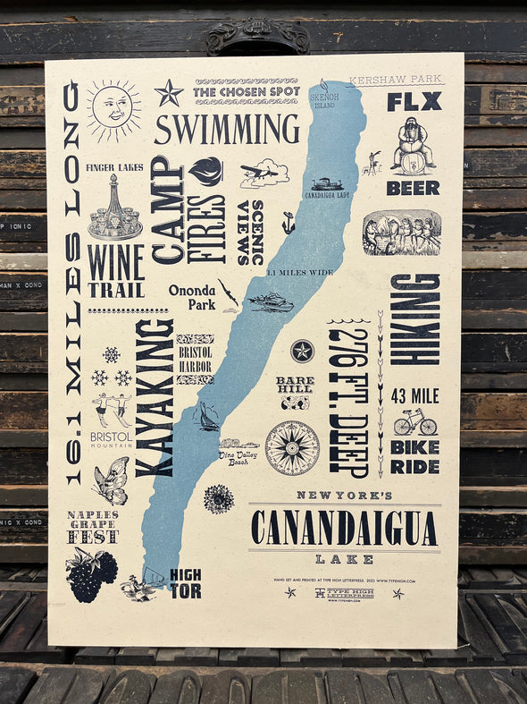 Canandaigua Lake Letterpress poster