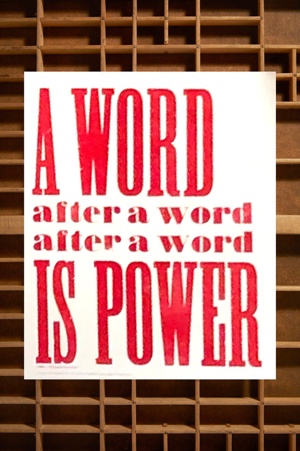 A Word Is Power 11 x 14 Letterpress Poster