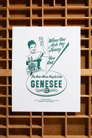 Ask for a Genny Small Letterpress Poster