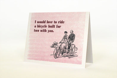 Bicycle Built for Two With You Letterpress Greeting Card