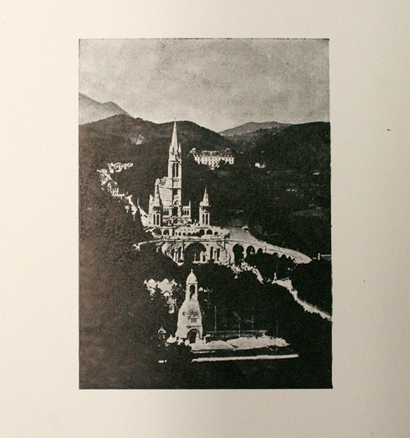 Castle Landscape Letterpress Cut