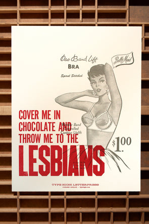 Throw Me To The Lesbians 11x14 Letterpress Poster