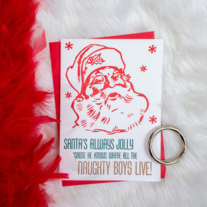 Santa's Alway Jolly - Boys Letterpress Card