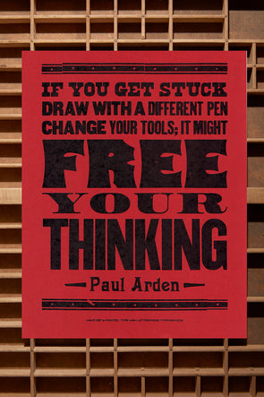 Free Your Thinking 11 x 14 Letterpress poster