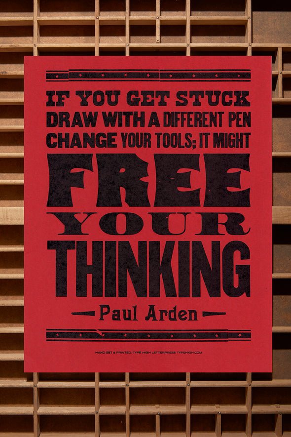 Free Your Thinking 11 x 14 Letterpress poster