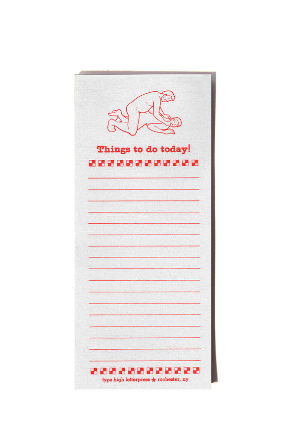 Things to Do Today Gay Men Letterpress Notepad