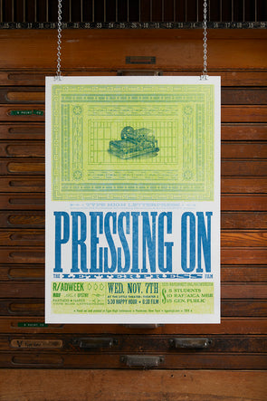 Pressing On Letterpress Movie Letterpress Poster
